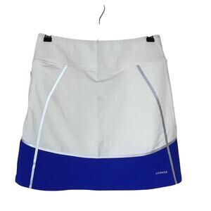 NWT Annika Cutter & Buck Women's Golf Skort S White Blue Trim UPF 50+‎ Pockets